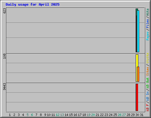 Daily usage for April 2025